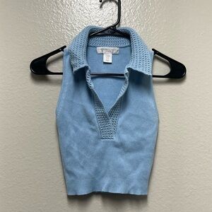 Caroline constas Blue Sleeveless Knit Top